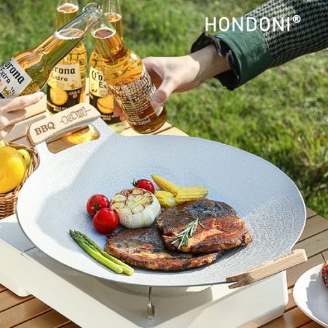 ◤ HONDONI 新款韓式麥飯石烤盤◢不沾烤肉盤 燒烤盤 煎烤盤 卡式爐電磁爐烤盤(贈BBQ全配)