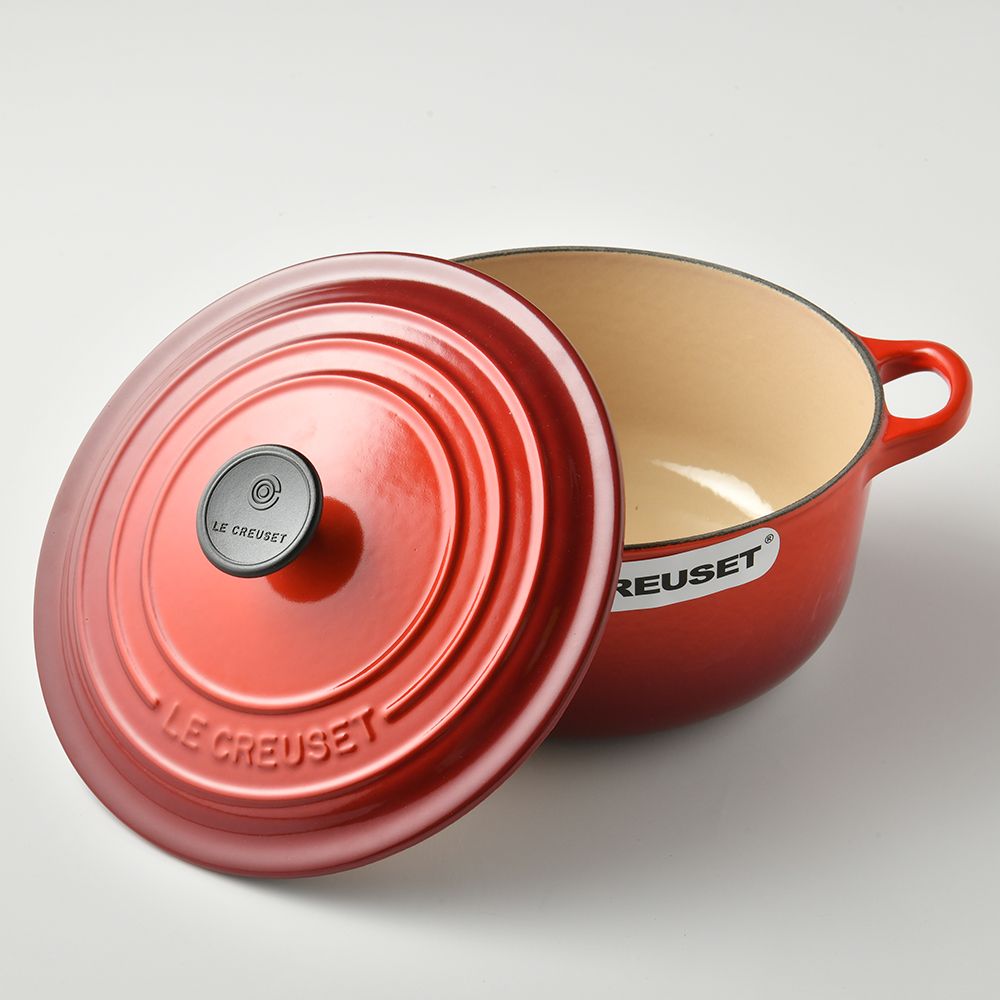 LE CREUSET  圓形琺瑯鑄鐵鍋 20cm 2.4L 櫻桃紅 法國製