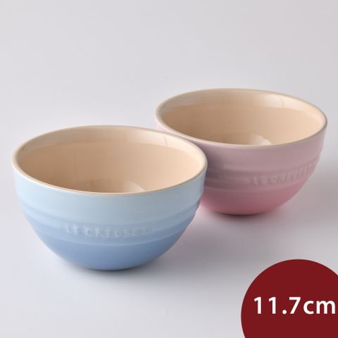 LE CREUSET 韓式飯碗 2入 糖果粉/海岸藍