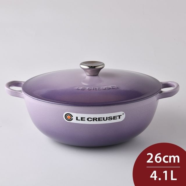 LE CREUSET  媽咪鑄鐵鍋 26cm 4.1L 藍鈴紫 法國製 媽咪鍋 炒鍋 湯鍋 燉鍋 (電磁爐 IH爐可用)