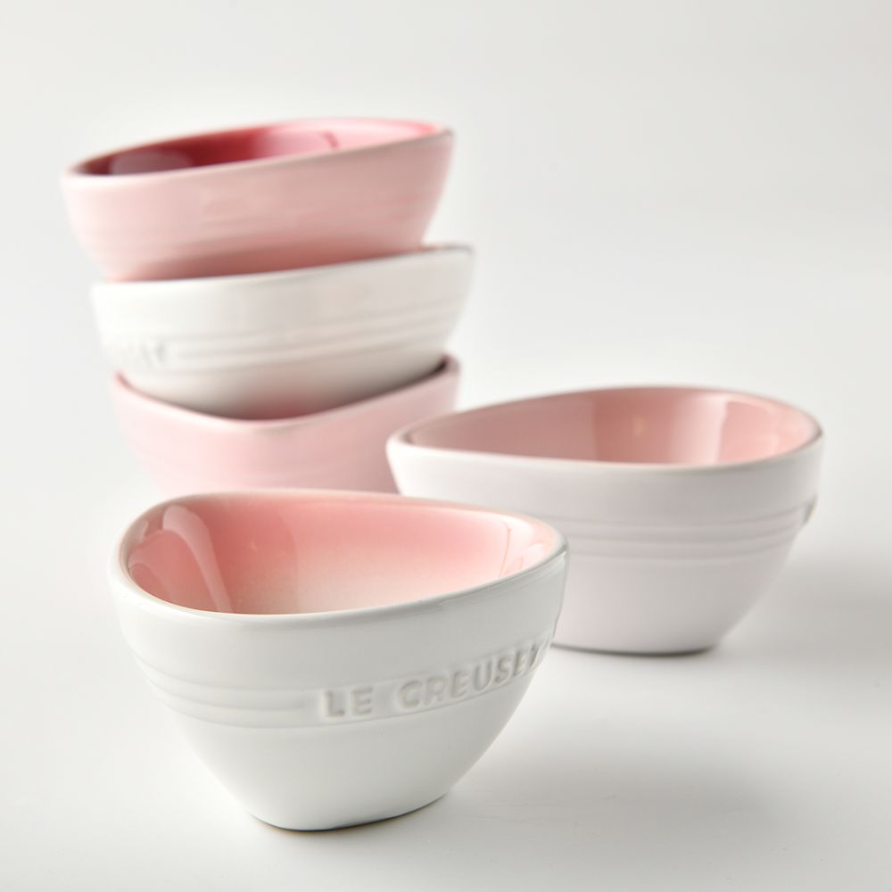 LE CREUSET  花瓣點心盤 5入 貝殼粉/櫻桃粉/淡粉紅