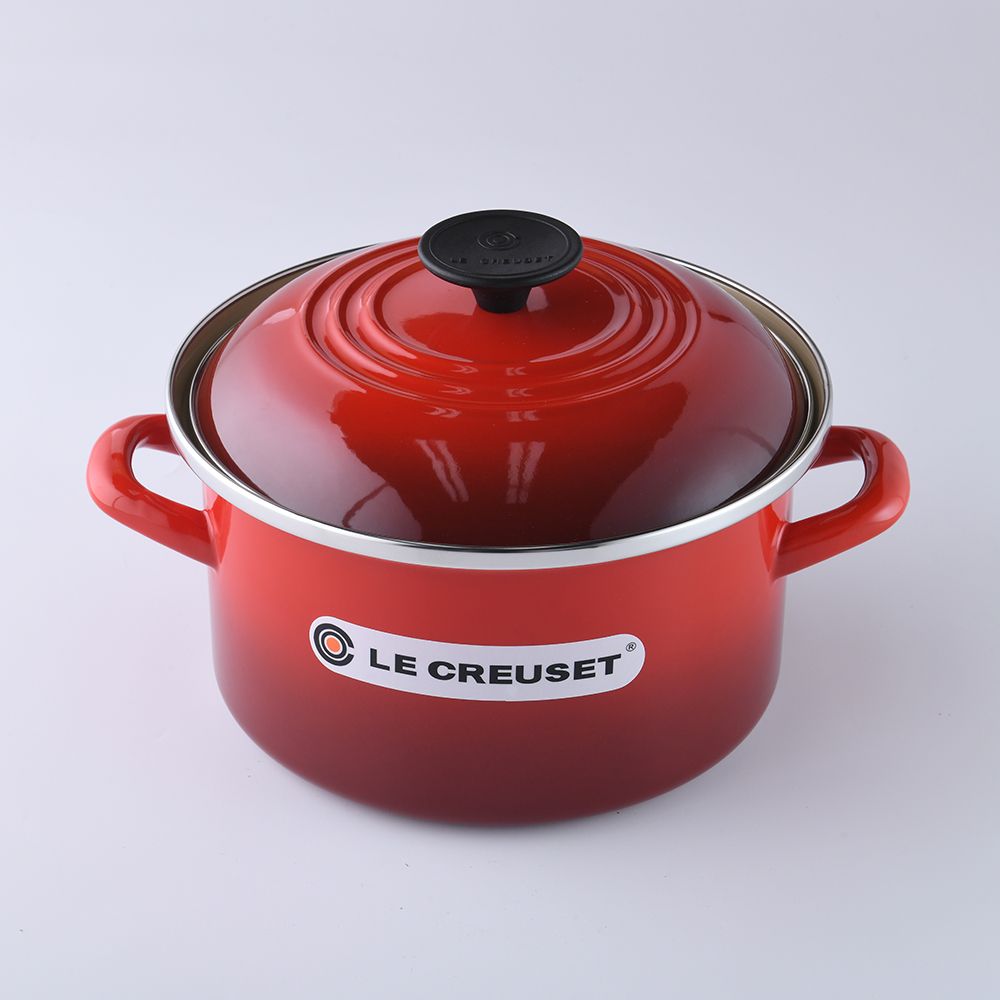 LE CREUSET  琺瑯便利湯鍋20cm 3.7L 櫻桃紅 琺瑯鍋 深鍋 (電磁爐 IH爐可用)