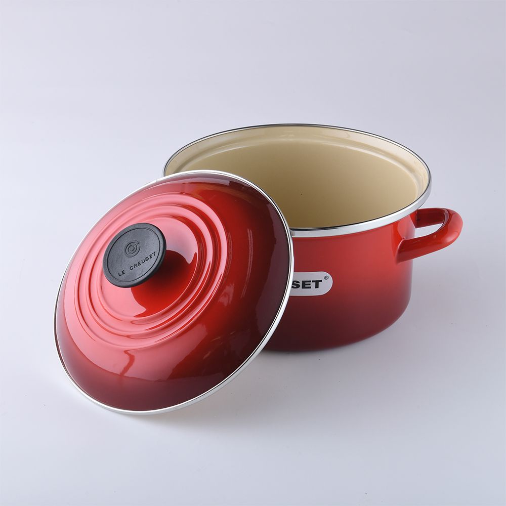 LE CREUSET  琺瑯便利湯鍋20cm 3.7L 櫻桃紅 琺瑯鍋 深鍋 (電磁爐 IH爐可用)