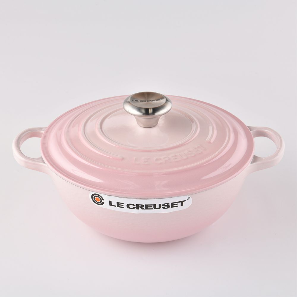 LE CREUSET  典藏媽咪鑄鐵鍋 24cm 3.1L 貝殼粉 法國製 媽咪鍋 炒鍋 湯鍋 燉鍋 (電磁爐 IH爐可用)