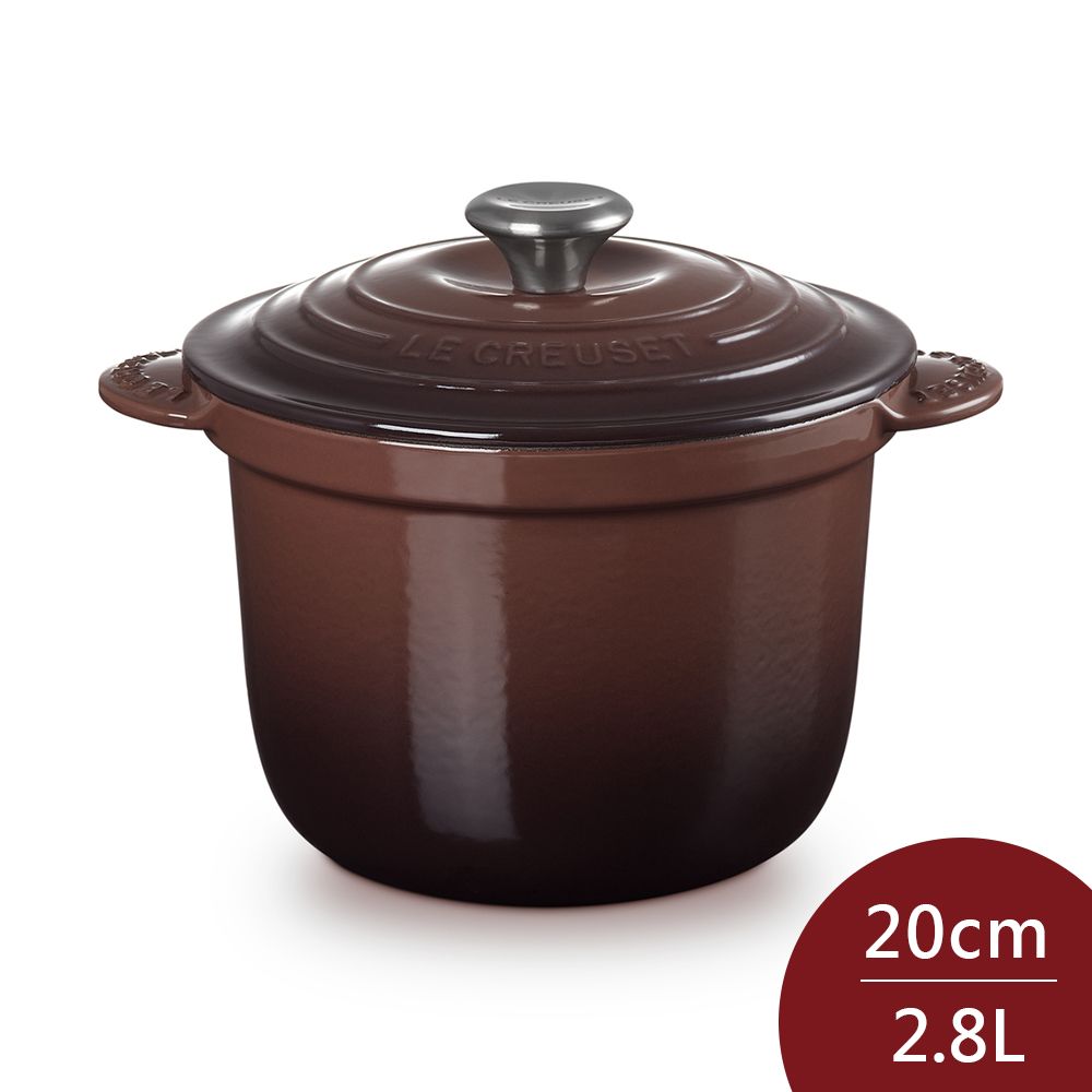 LE CREUSET  萬用窈窕鑄鐵鍋 20cm 2.8L 巧克力棕 法國製