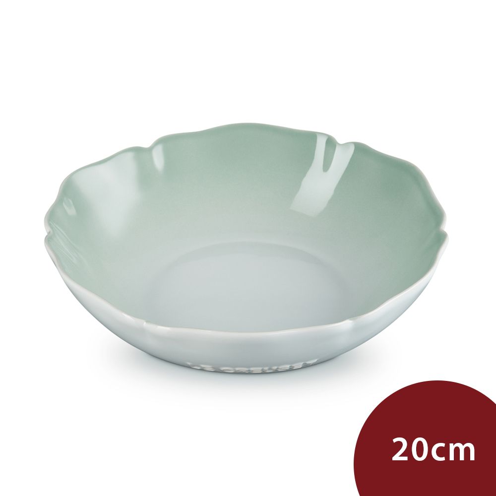 LE CREUSET 凡爾賽花園系列 不規則圓形深盤 20cm 湖水綠