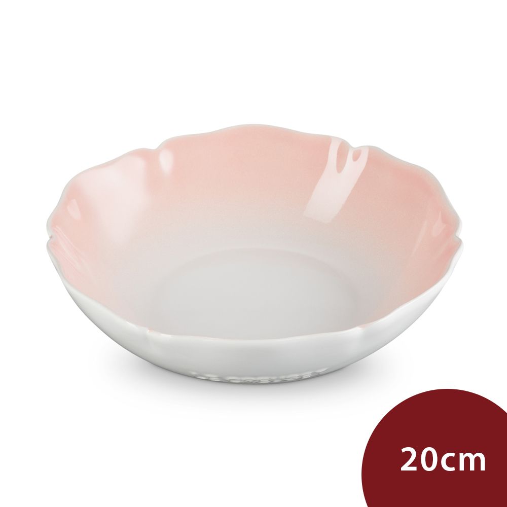 LE CREUSET 凡爾賽花園系列 不規則圓形深盤 20cm 淡粉紅