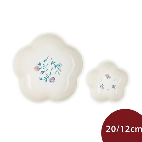 Le Creuset 南法花語系列 花型深盤 12/20cm 2入 蛋白霜