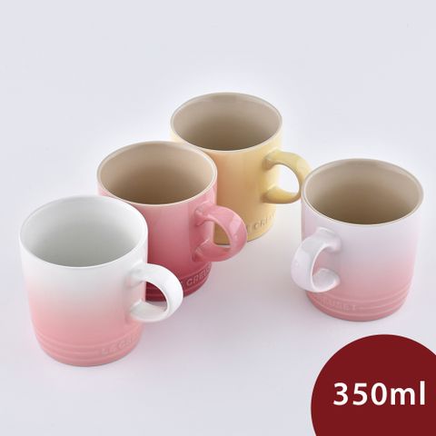 Le Creuset 童話派對系列 英式馬克杯組 水杯 茶杯 350ml 4入 奶油黃/貝殼粉/薔薇粉/淡粉紅