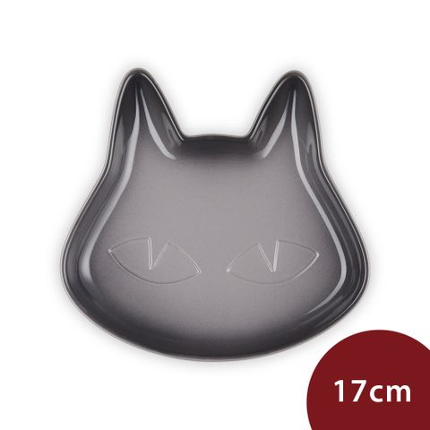 Le Creuset 萬聖節系列 黑貓造型盤 點心盤 17cm 燧石灰