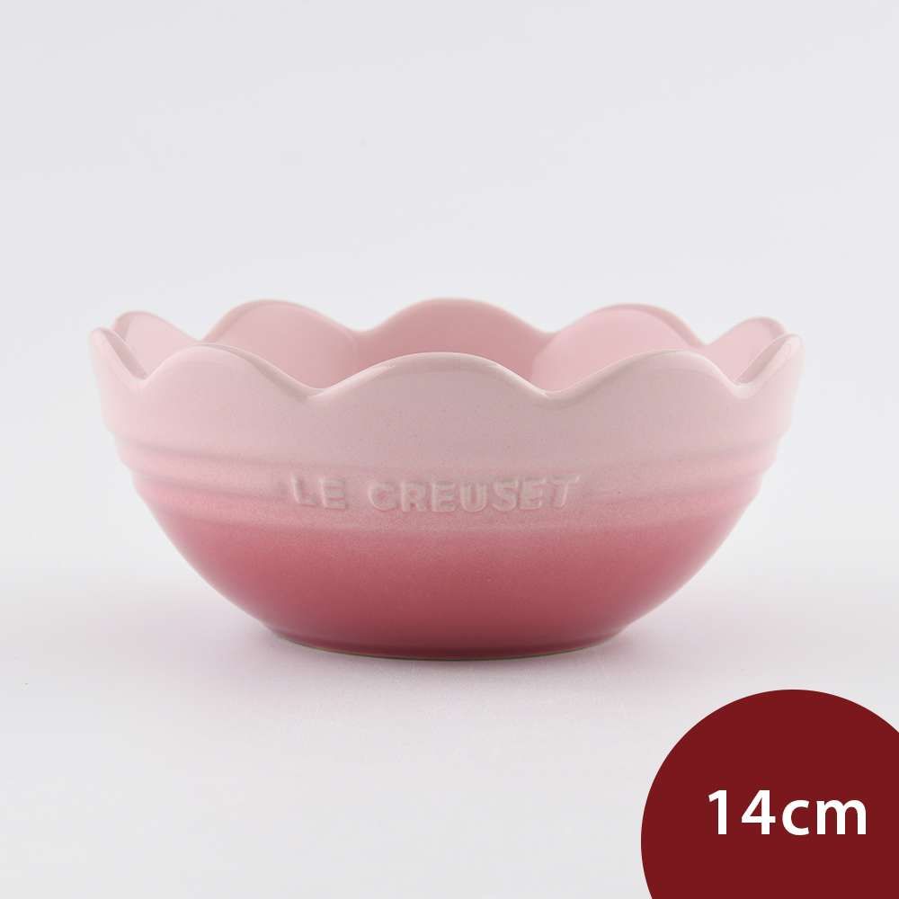 LE CREUSET  蕾絲花形碗 沙拉碗 麥片碗 料理碗 14cm 櫻花粉