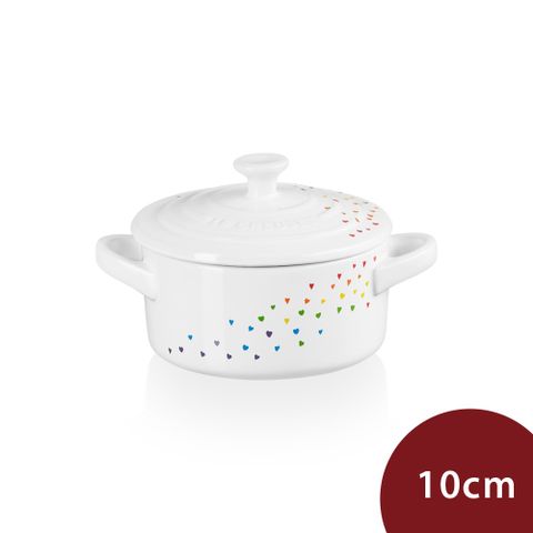 LE CREUSET  迷你圓形烤盅 繽紛愛心白