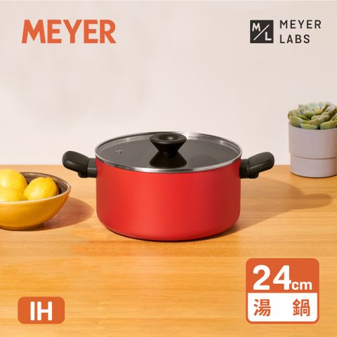 【MEYER 美亞】IH導磁陶瓷不沾雙耳燉湯鍋24CM/5.2L(含蓋) - BAUHAUS革新系列