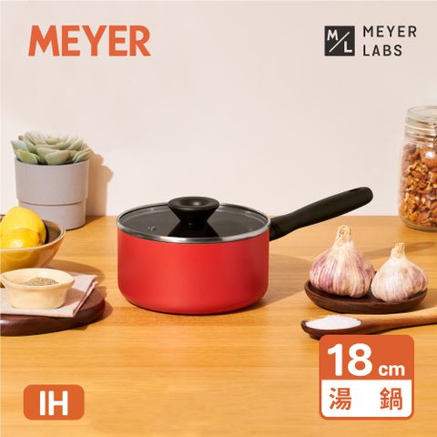 【MEYER 美亞】IH導磁陶瓷不沾單柄湯鍋18CM/1.9L(含蓋) - BAUHAUS革新系列