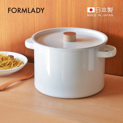 【日本FORMLADY】小泉誠 kaico日製雙耳琺瑯義大利麵鍋(附蓋&瀝水籃)-5.7L