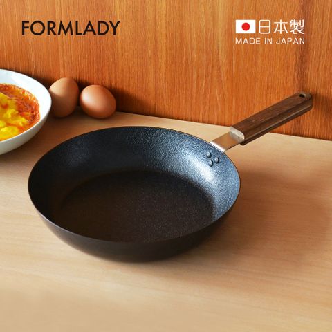 【日本FORMLADY】小泉誠 ambai日製原木柄平底鐵鍋-24cm