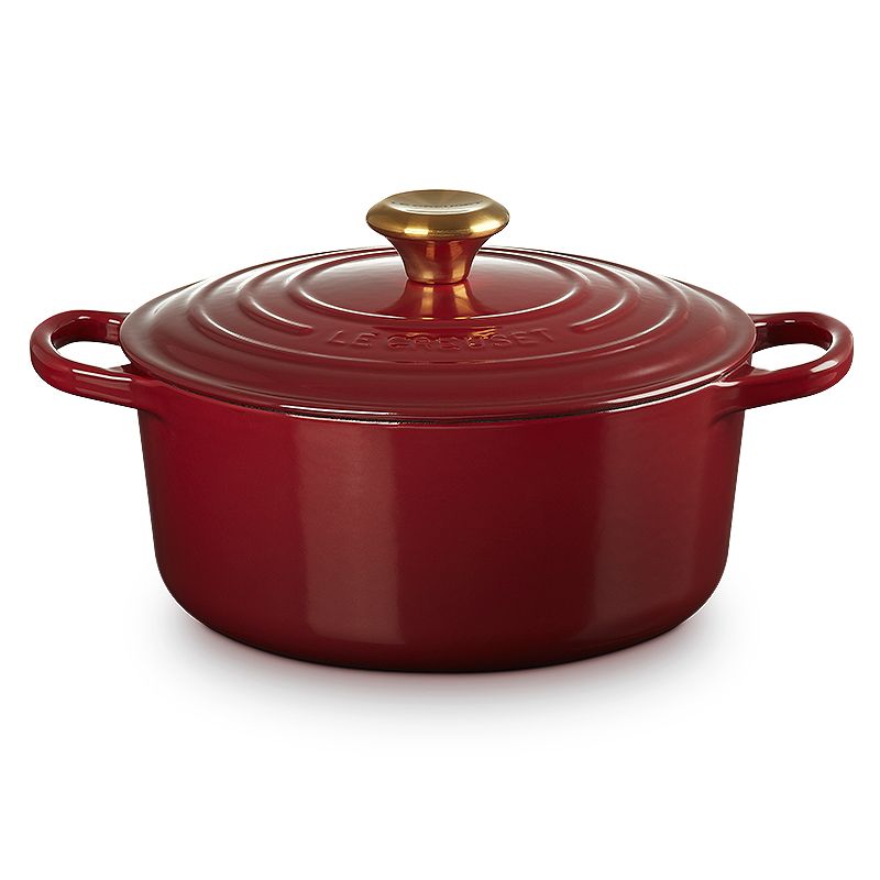 LE CREUSET -典藏琺瑯鑄鐵鍋圓鍋24cm(柔粉紫/醇酒紅/棉花白/湖水藍)