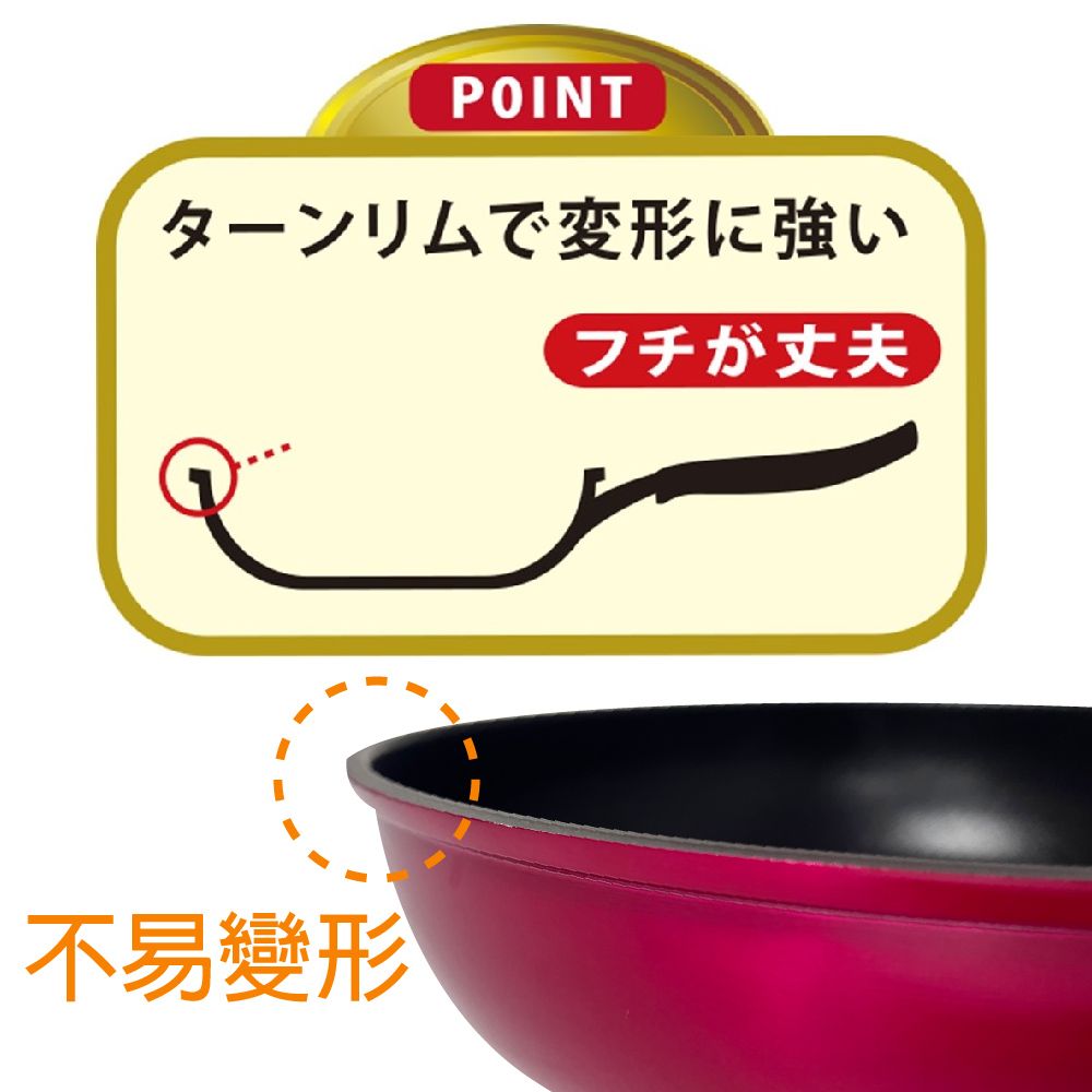  【日本NJC】LARTOIS極厚不易變形 不沾IH鑽石塗層平底深炒鍋 28cm 不挑爐具 厚平底鍋 可用鐵鏟