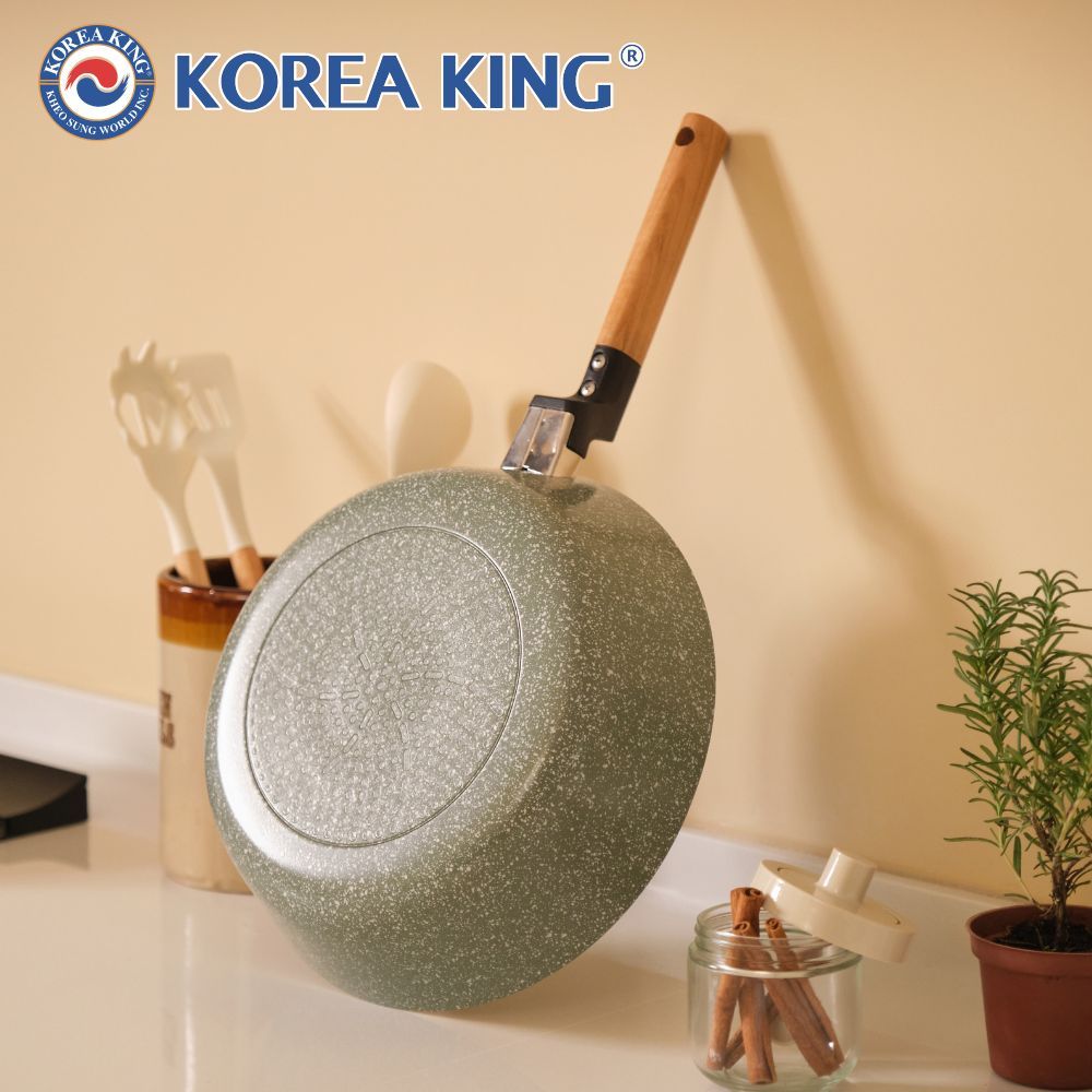 Korea King Woody 木質調磨石陶瓷平底深鍋 26cm