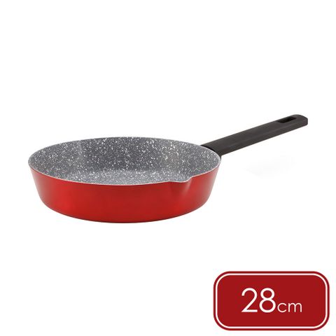 《Luigi Ferrero》Rossy大理石不沾平底鍋(火焰紅28cm)