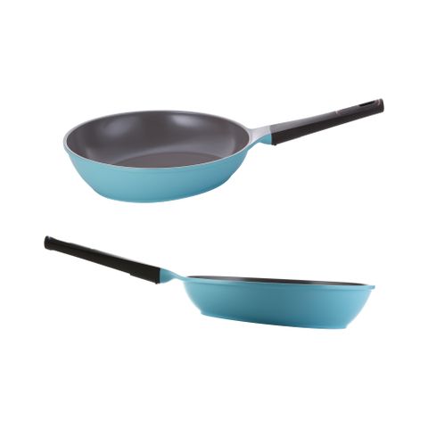 NEOFLAM Perfect Toss系列陶瓷塗層鑄造平底鍋雙鍋組(28公分+24公分)