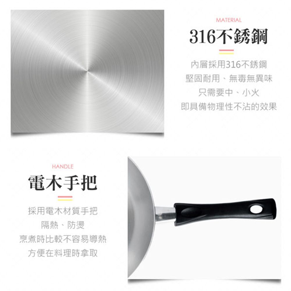 PERFECT 理想 金緻316不銹鋼平底鍋30cm單把附蓋