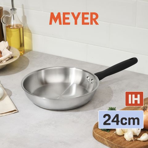 MEYER 美亞 銀月系列不鏽鋼導磁平底鍋24CM