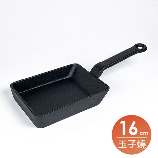 福介商店 【福介商店】日本南部鐵器鑄鐵鍋  玉子燒鑄鐵鍋-16cm 平底煎鍋