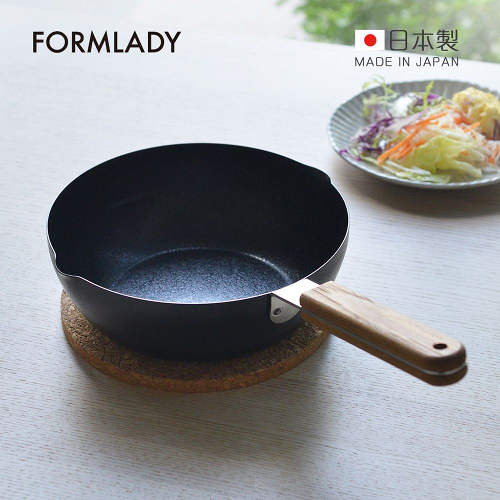 FORMLADY 小泉誠 ambai日製原木柄深型鐵炒鍋-20cm