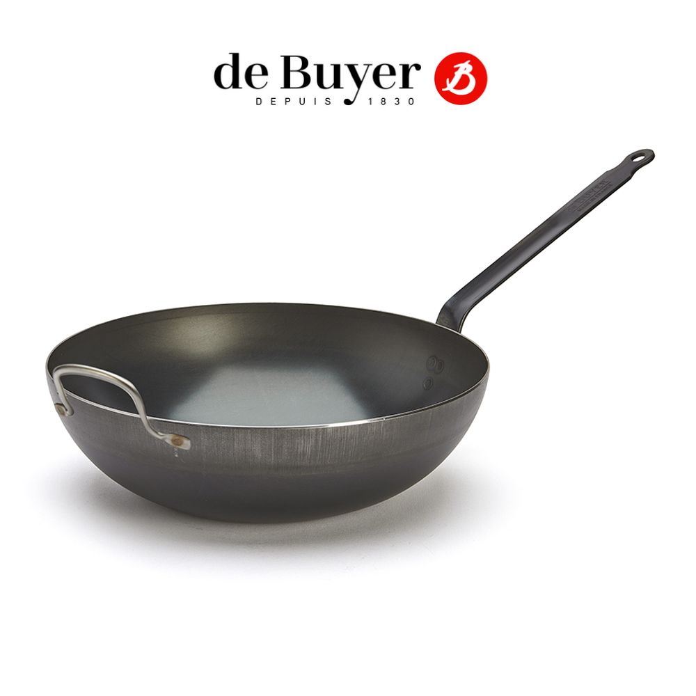 de Buyer 畢耶 輕礦藍鐵系列 中華北京炒鍋32cm 附握耳 鐵鍋 碳鋼鍋 法國製
