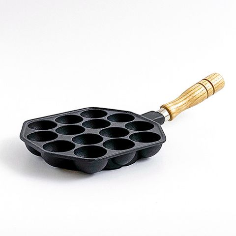 【福介商店】南部鐵器 池永 章魚燒鑄鐵烤盤-木柄14穴