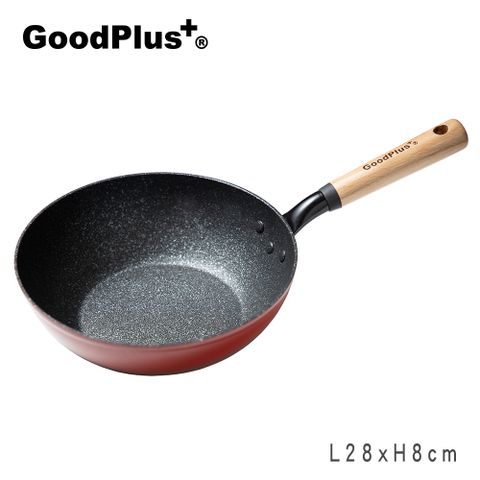 【GoodPlus+】日本琺瑯IH不沾深炒鍋28cm