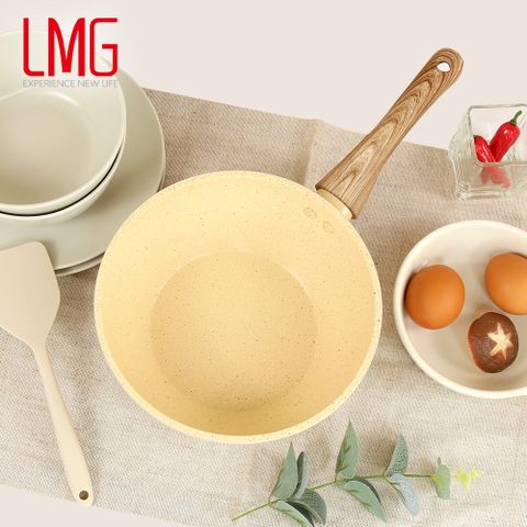 【LMG】香草系列日式不沾炒鍋20cm無鍋蓋 適用各種爐具