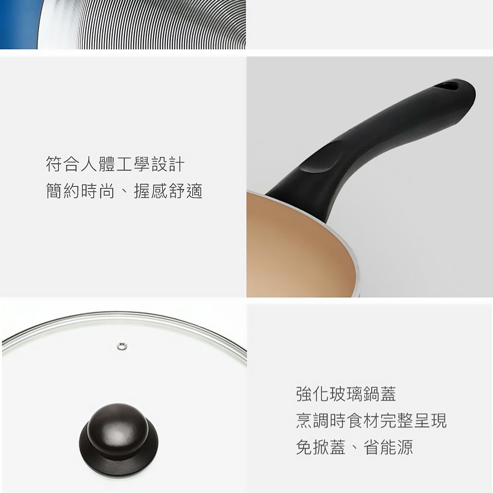 Mama Cook CAD3001023 普魯士藍 雙鍋組 廚具 鍋子(30炒+24平+30蓋)