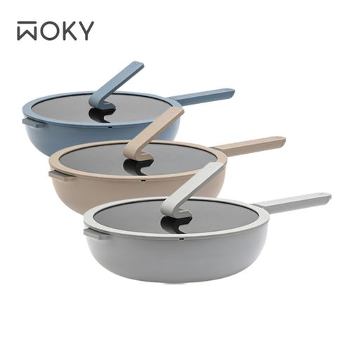 【WOKY 沃廚】Ticera系列-哈哈鍋2.0 不沾深煎鍋28CM(單鍋)