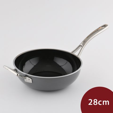 WMF FUSIONTEC 中式單柄炒鍋 28cm 鉑灰色