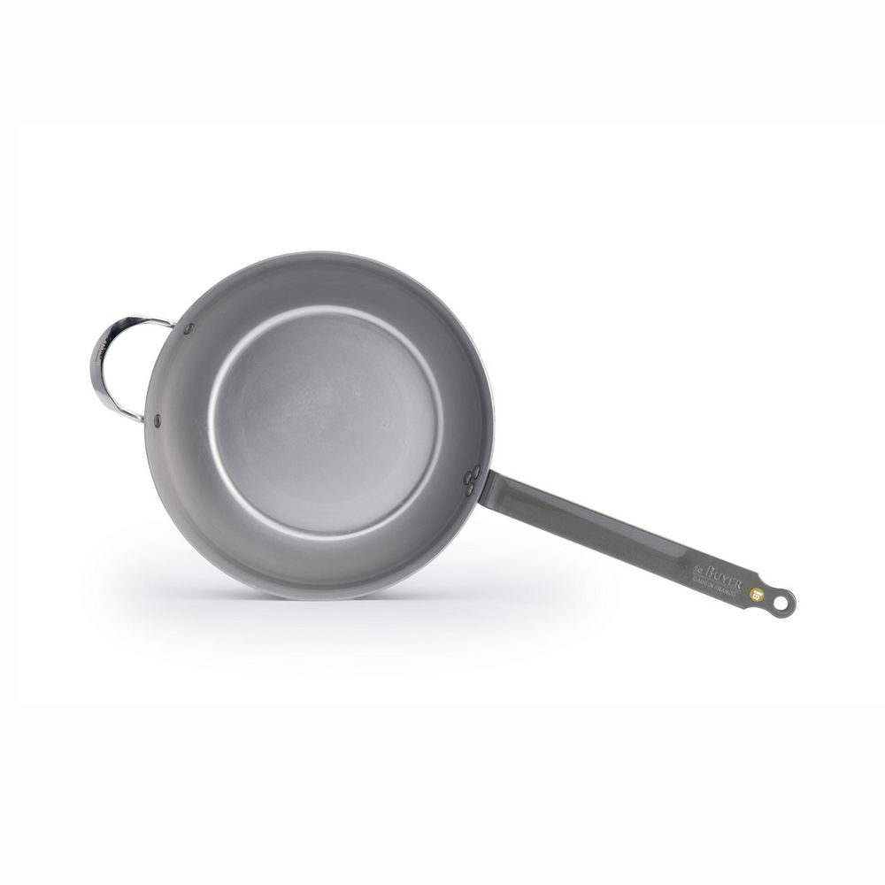 de Buyer 畢耶 原礦蜂蠟系列 傳統單柄單耳深煎炒鍋32cm / 鐵鍋