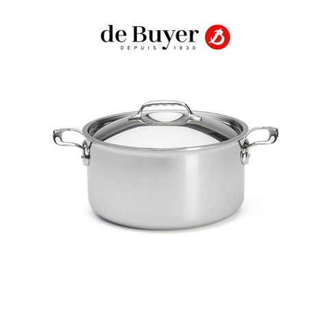 de Buyer 法國畢耶 Affinity系列 5層複合不鏽鋼 雙耳湯鍋28cm(附鍋蓋)