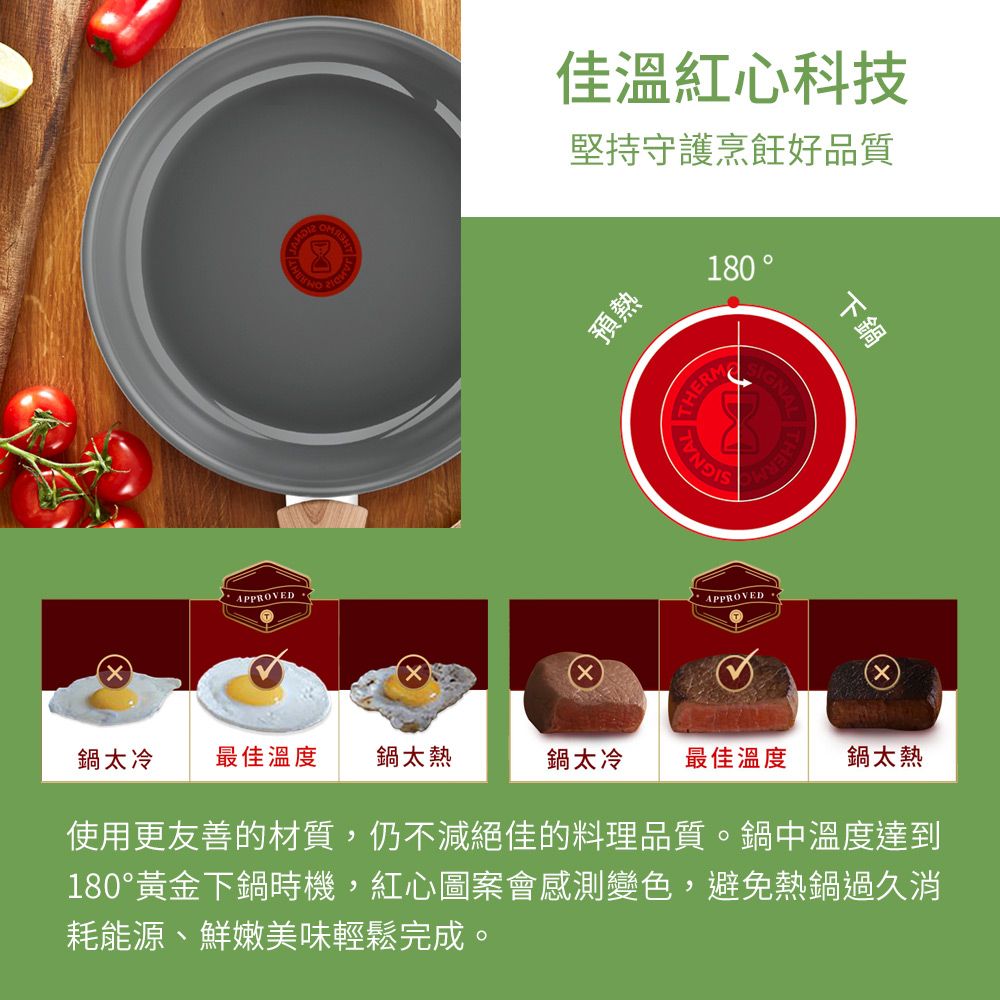 Tefal 特福 法國 綠生活陶瓷不沾系列24CM深煎鍋(加蓋)法國製IH適用