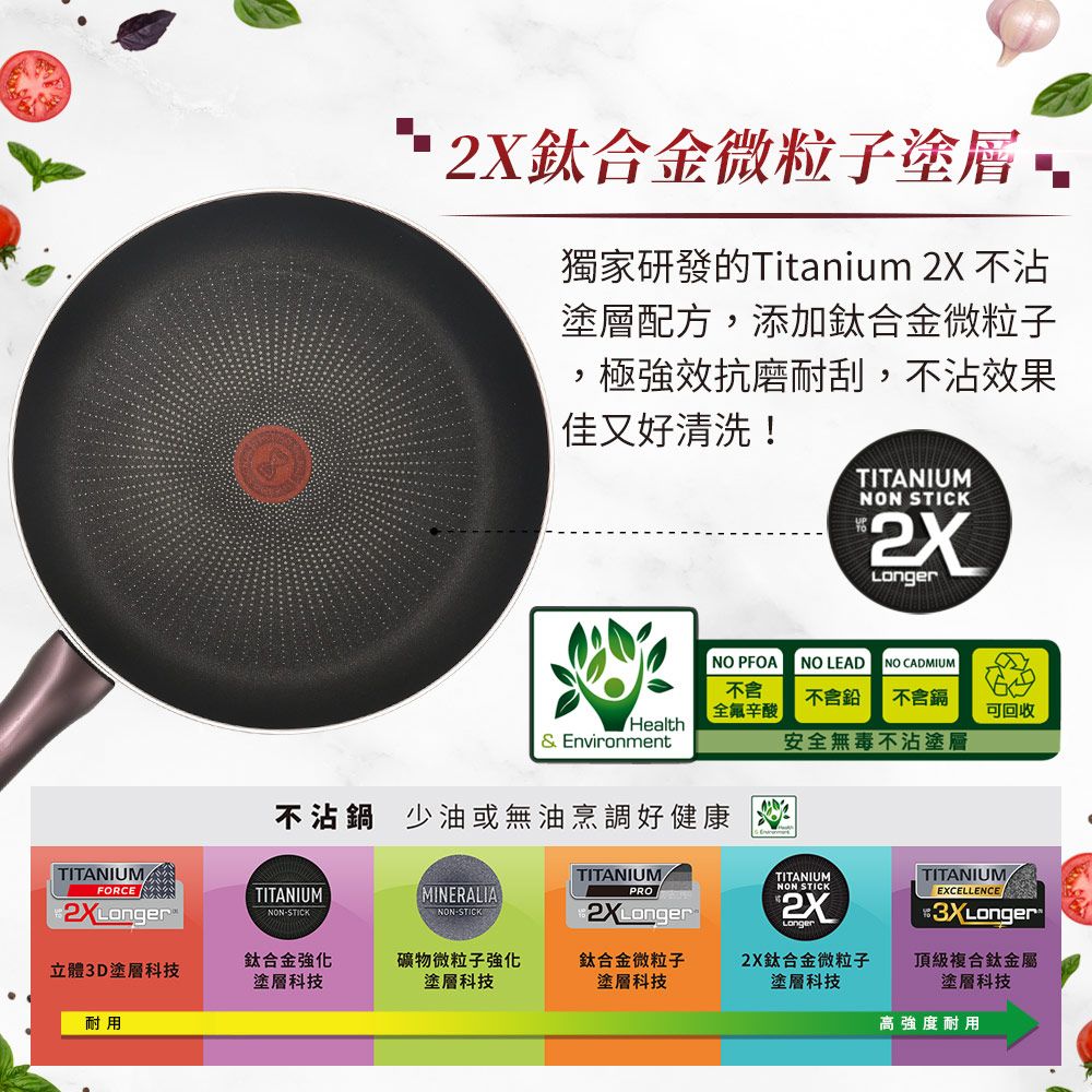 Tefal 特福 【超值雙鍋組】法國 烈焰武士系列28CM炒鍋+30CM平底鍋法國製