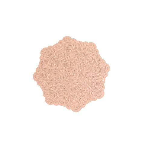 《Stylelife》莫蘭迪色蕾絲紋隔熱鍋墊餐墊-裸色