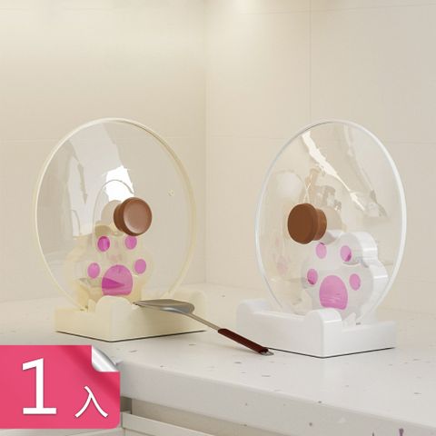 【荷生活】自帶接水槽貓掌造型鍋蓋置物架 一架多用穩固不傾倒鍋蓋收納架-1入