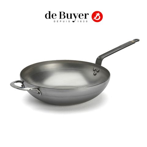 de Buyer 畢耶 原礦蜂蠟系列 中華北京炒鍋32cm/鐵鍋(附握耳)