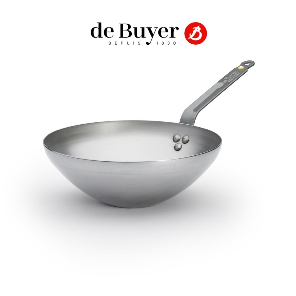 de Buyer 畢耶 原礦蜂蠟系列 傳統單柄中華炒鍋28cm/鐵鍋