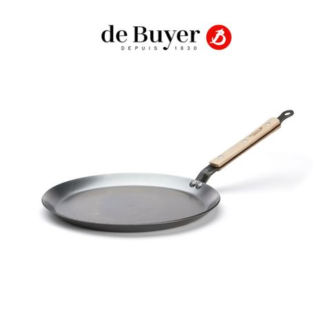 de Buyer法國畢耶 原礦木柄蜂蠟系列 法式可麗餅鍋24cm 鐵鍋 平底鍋 法國製