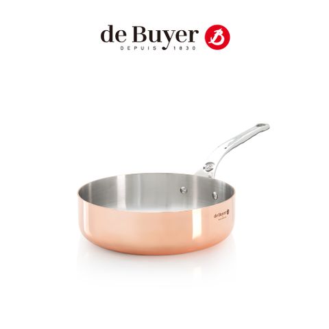 de Buyer 畢耶 法國『Prima Matera銅鍋系列』不鏽鋼柄平底主廚鍋20cm