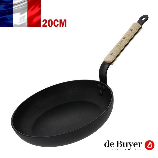 de Buyer 畢耶 法國鍋具『CHOC原木柄系列』平底不沾鍋20cm
