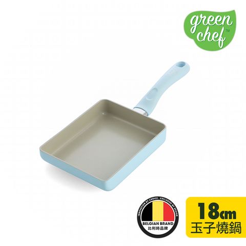 GreenChef Sandstone系列 玉子燒鍋(18x14cm)(粉彩藍)(不挑爐具,IH爐適用)