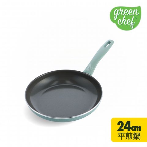 【GreenChef】Prime 平煎鍋24cm(不含蓋)(灰綠)(不挑爐具,IH爐適用)