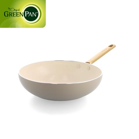 GreenPan 專利鑽石不沾鍋 PADOVA 炒鍋28cm/不含蓋/奶茶棕【專利導磁技術/快速導熱/耐熱450度】